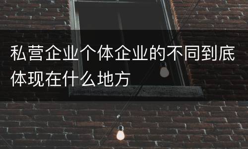 私营企业个体企业的不同到底体现在什么地方