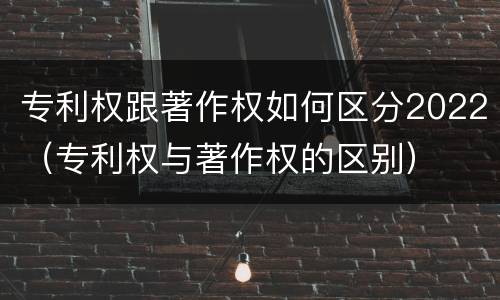 专利权跟著作权如何区分2022（专利权与著作权的区别）