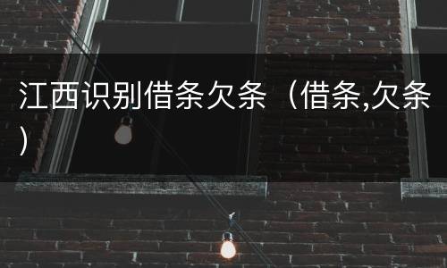 江西识别借条欠条（借条,欠条）