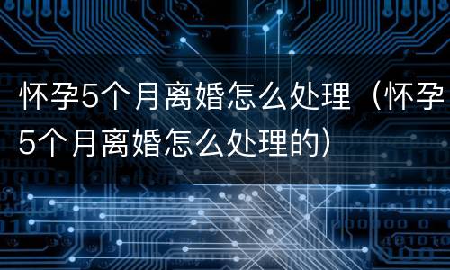 怀孕5个月离婚怎么处理（怀孕5个月离婚怎么处理的）