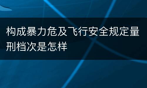 构成暴力危及飞行安全规定量刑档次是怎样