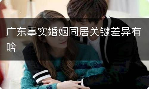 广东事实婚姻同居关键差异有啥
