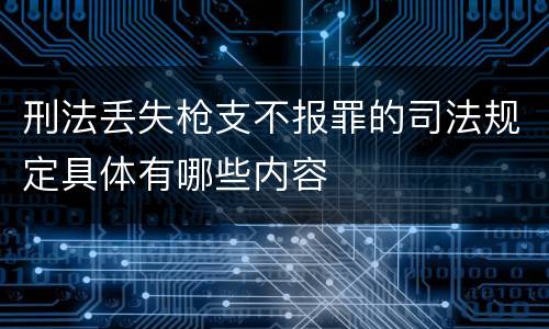 刑法丢失枪支不报罪的司法规定具体有哪些内容