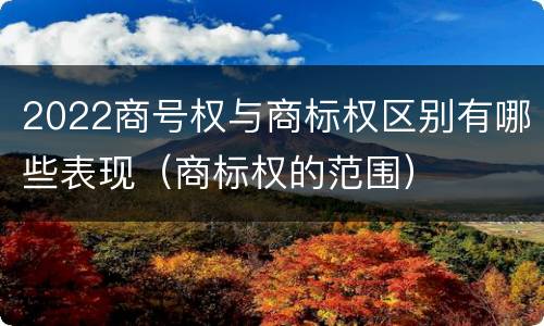 2022商号权与商标权区别有哪些表现（商标权的范围）