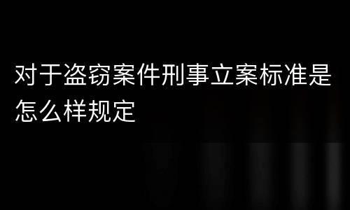 对于盗窃案件刑事立案标准是怎么样规定