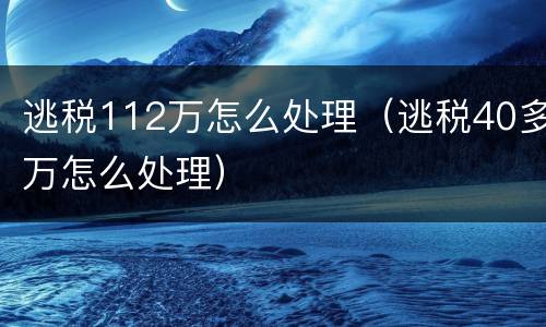 逃税112万怎么处理（逃税40多万怎么处理）