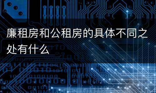 廉租房和公租房的具体不同之处有什么