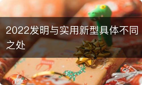 2022发明与实用新型具体不同之处