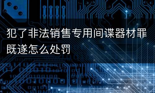犯了非法销售专用间谍器材罪既遂怎么处罚