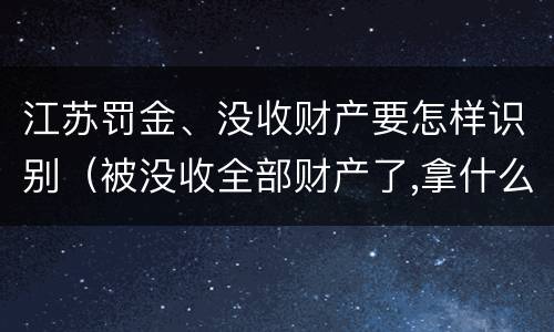 江苏罚金、没收财产要怎样识别（被没收全部财产了,拿什么交罚金）