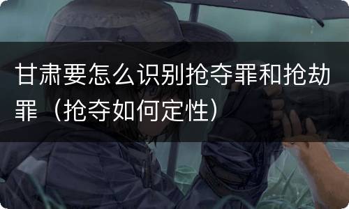 甘肃要怎么识别抢夺罪和抢劫罪(抢夺如何定性)