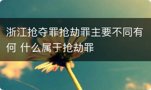 浙江抢夺罪抢劫罪主要不同有何 什么属于抢劫罪