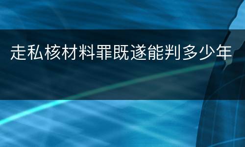 走私核材料罪既遂能判多少年