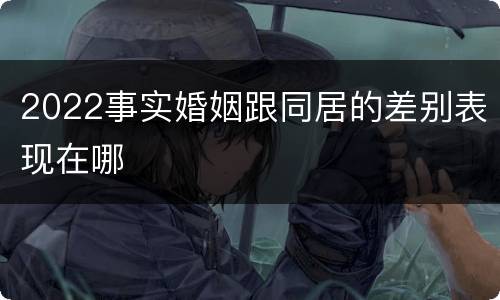 2022事实婚姻跟同居的差别表现在哪