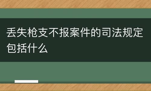 丢失枪支不报案件的司法规定包括什么