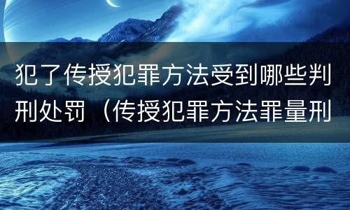 犯了传授犯罪方法受到哪些判刑处罚（传授犯罪方法罪量刑情节严重）