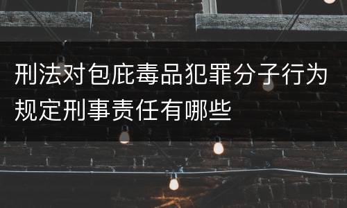 刑法对包庇毒品犯罪分子行为规定刑事责任有哪些