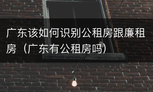 广东该如何识别公租房跟廉租房（广东有公租房吗）