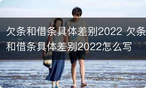 欠条和借条具体差别2022 欠条和借条具体差别2022怎么写