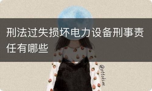 刑法过失损坏电力设备刑事责任有哪些