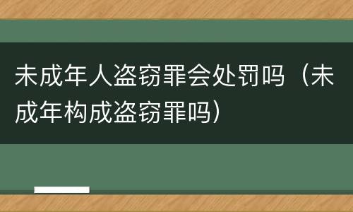 未成年人盗窃罪会处罚吗（未成年构成盗窃罪吗）