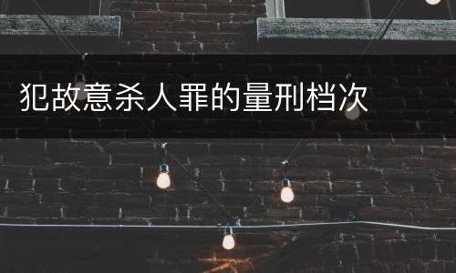 犯故意杀人罪的量刑档次