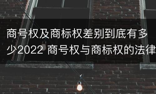 商号权及商标权差别到底有多少2022 商号权与商标权的法律冲突与解决