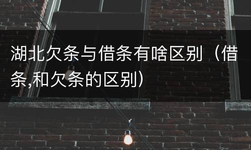 湖北欠条与借条有啥区别（借条,和欠条的区别）