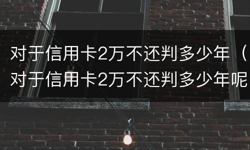 对于信用卡2万不还判多少年（对于信用卡2万不还判多少年呢）