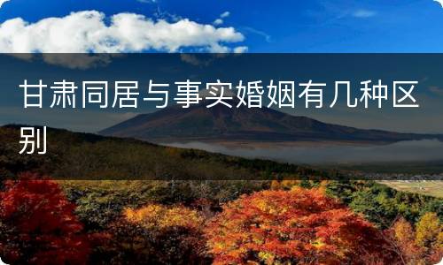甘肃同居与事实婚姻有几种区别