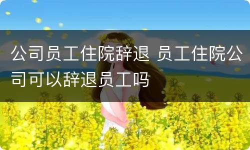 公司员工住院辞退 员工住院公司可以辞退员工吗