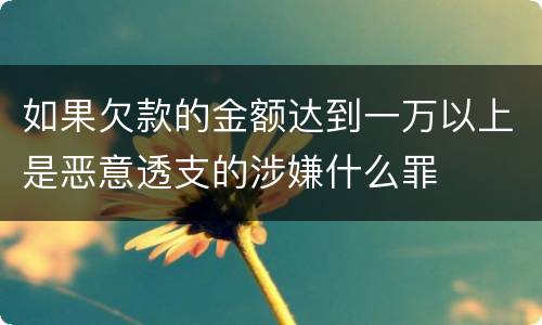 如果欠款的金额达到一万以上是恶意透支的涉嫌什么罪