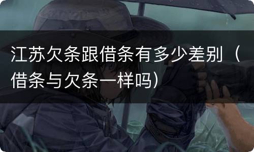 江苏欠条跟借条有多少差别（借条与欠条一样吗）