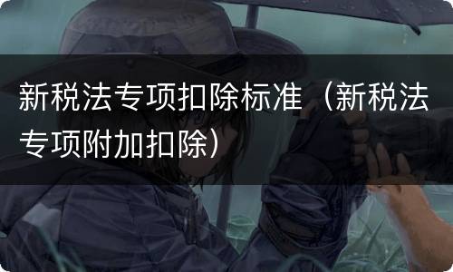 新税法专项扣除标准（新税法专项附加扣除）
