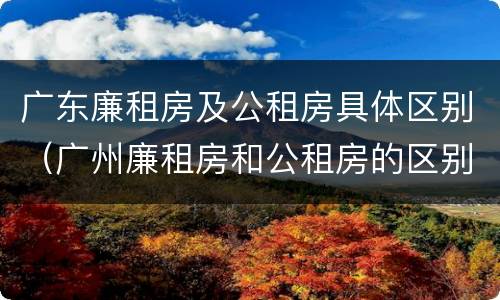 广东廉租房及公租房具体区别（广州廉租房和公租房的区别）