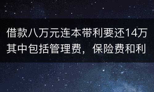 借款八万元连本带利要还14万其中包括管理费，保险费和利息请问这样的网贷合规吗
