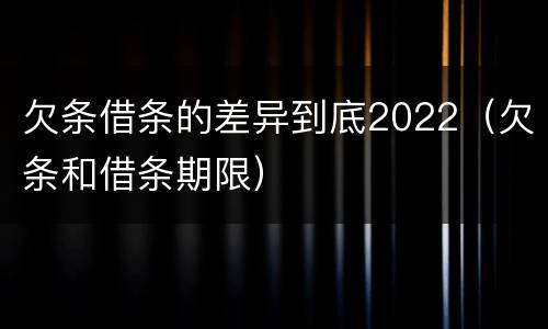 欠条借条的差异到底2022（欠条和借条期限）