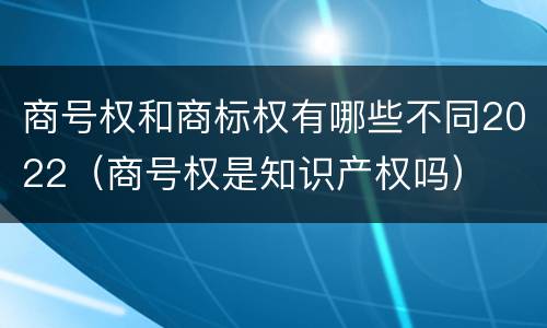 商号权和商标权有哪些不同2022（商号权是知识产权吗）