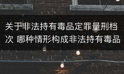 关于非法持有毒品定罪量刑档次 哪种情形构成非法持有毒品罪?