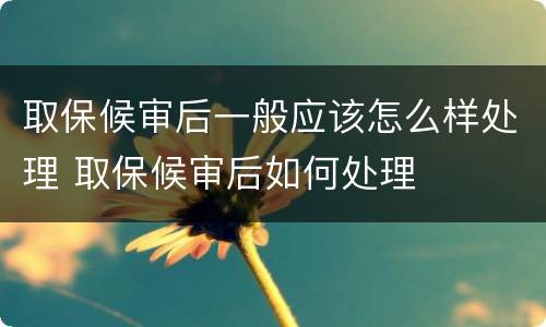 取保候审后一般应该怎么样处理 取保候审后如何处理