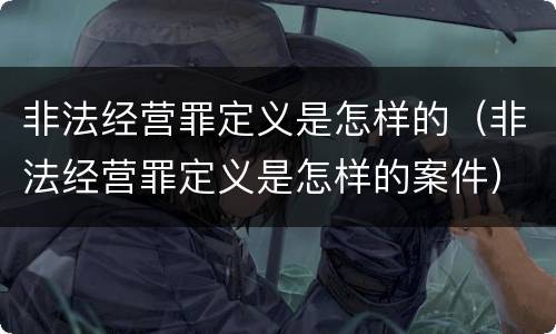 非法经营罪定义是怎样的（非法经营罪定义是怎样的案件）