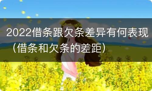 2022借条跟欠条差异有何表现（借条和欠条的差距）