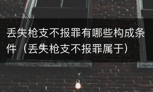 丢失枪支不报罪有哪些构成条件（丢失枪支不报罪属于）