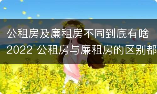 公租房及廉租房不同到底有啥2022 公租房与廉租房的区别都在此,别再搞错了!