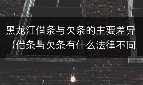 黑龙江借条与欠条的主要差异（借条与欠条有什么法律不同依据）