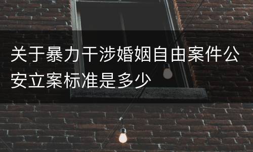 关于暴力干涉婚姻自由案件公安立案标准是多少