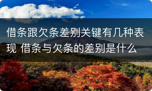 借条跟欠条差别关键有几种表现 借条与欠条的差别是什么