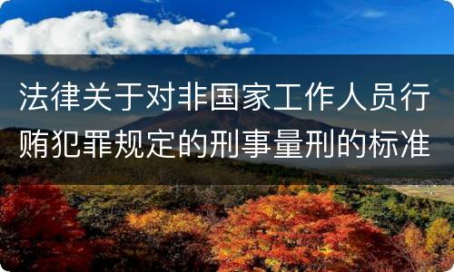 法律关于对非国家工作人员行贿犯罪规定的刑事量刑的标准有哪些