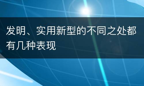 发明、实用新型的不同之处都有几种表现