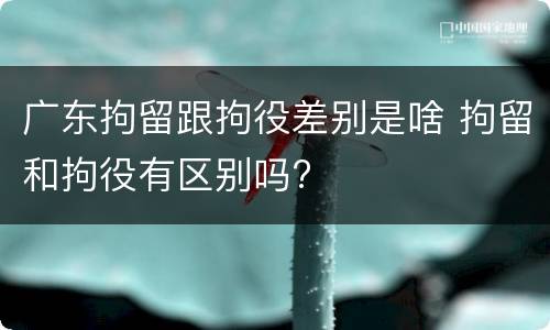 广东拘留跟拘役差别是啥 拘留和拘役有区别吗?